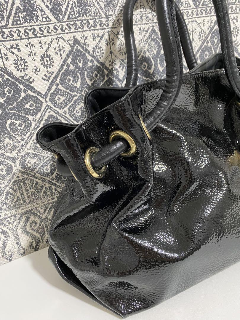 【美品】FURLA フルラ カルメン パテントレザー ハンドバッグ トート