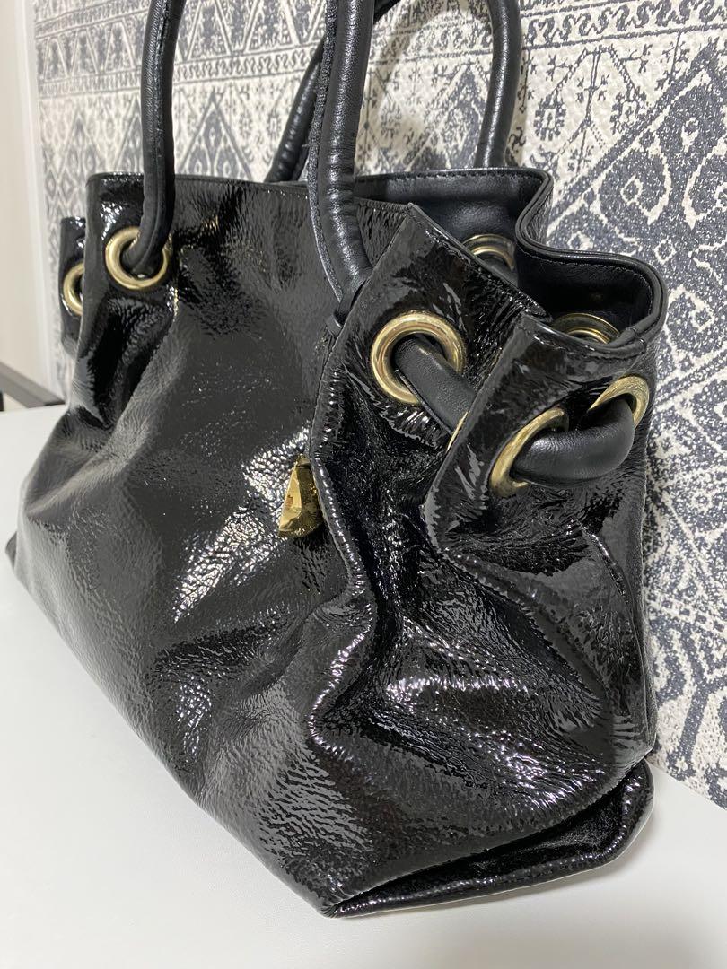 【美品】FURLA フルラ カルメン パテントレザー ハンドバッグ トート