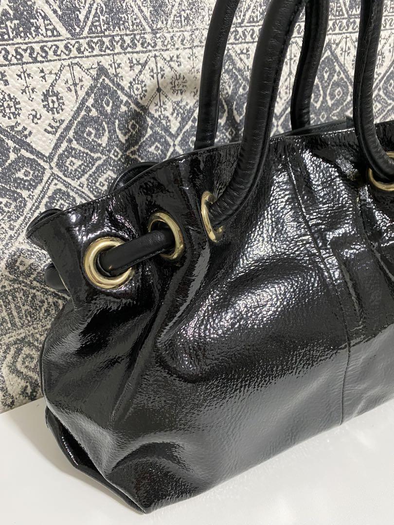 【美品】FURLA フルラ カルメン パテントレザー ハンドバッグ トート