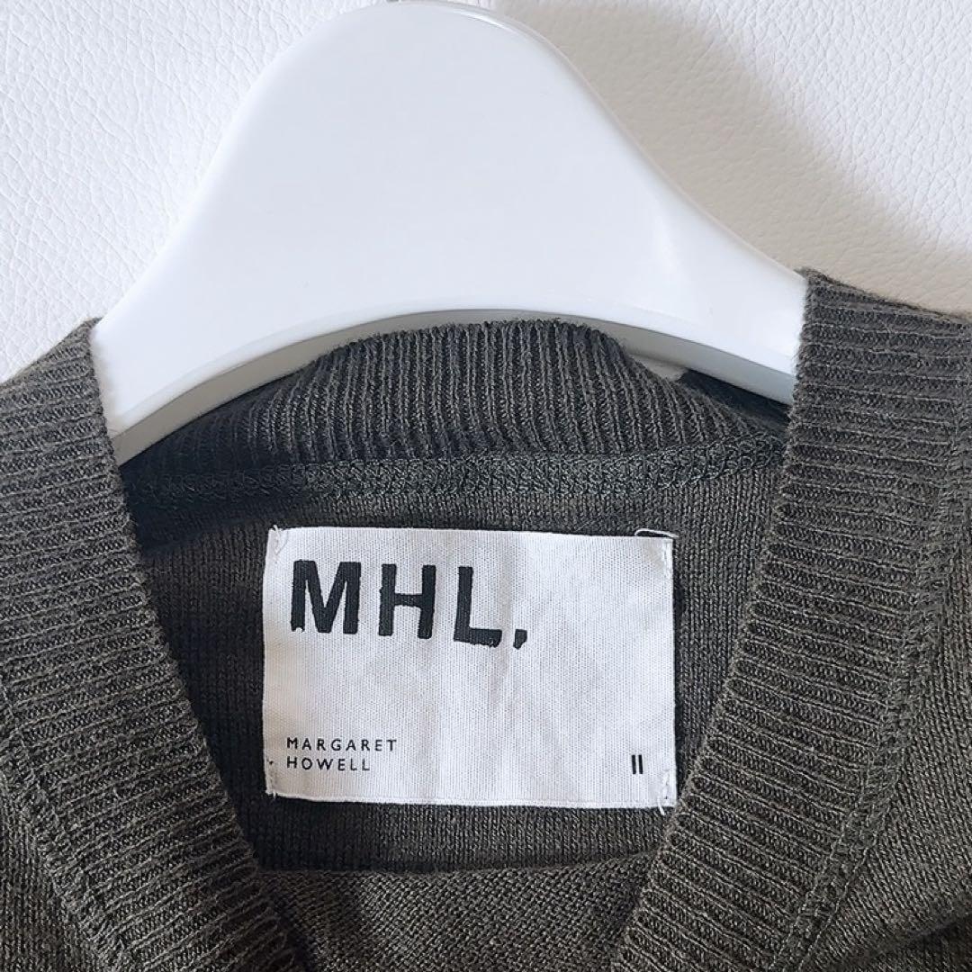 極美品ꕥMHL エムエイチエル コットン リネン 五分袖ニットトップス