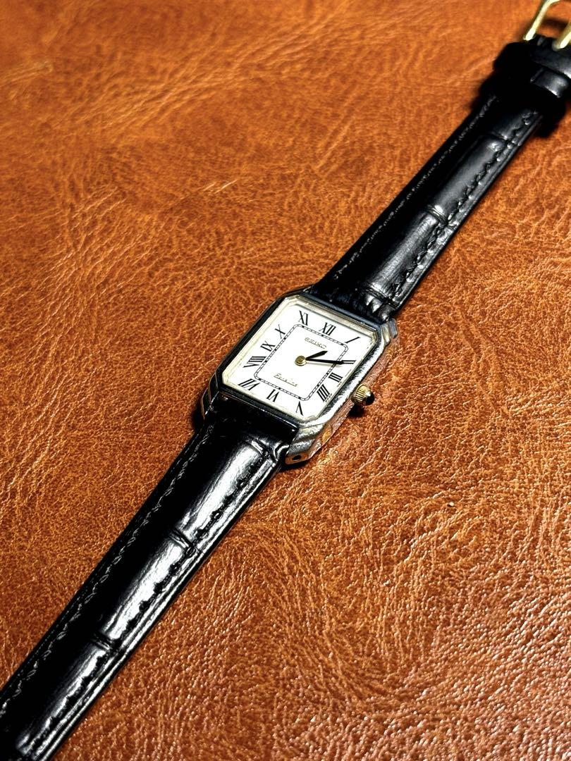 A89希少 稼動品 SEIKO EXCELINEスクエア型 90年代ヴィンテージ