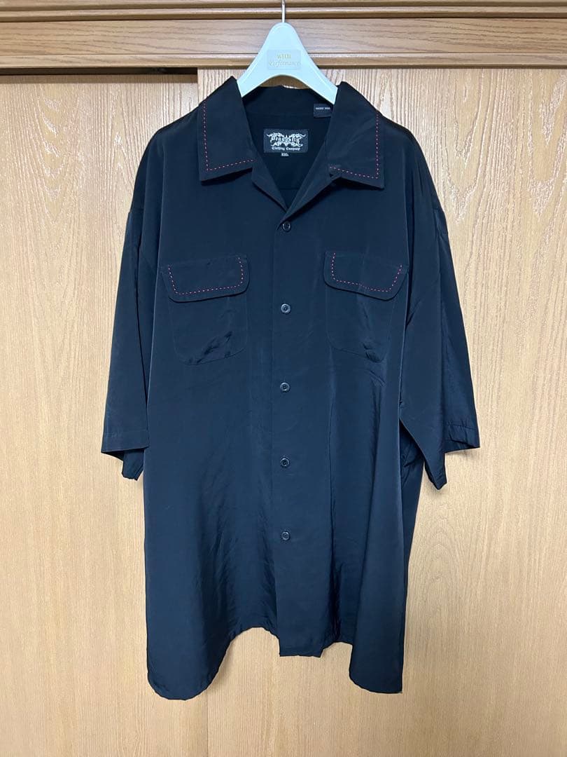 DRAGONFLY ドラゴンフライ アロハシャツ XXLフラガール 刺繍 黒2XL(3L) MEDICALDB_JP