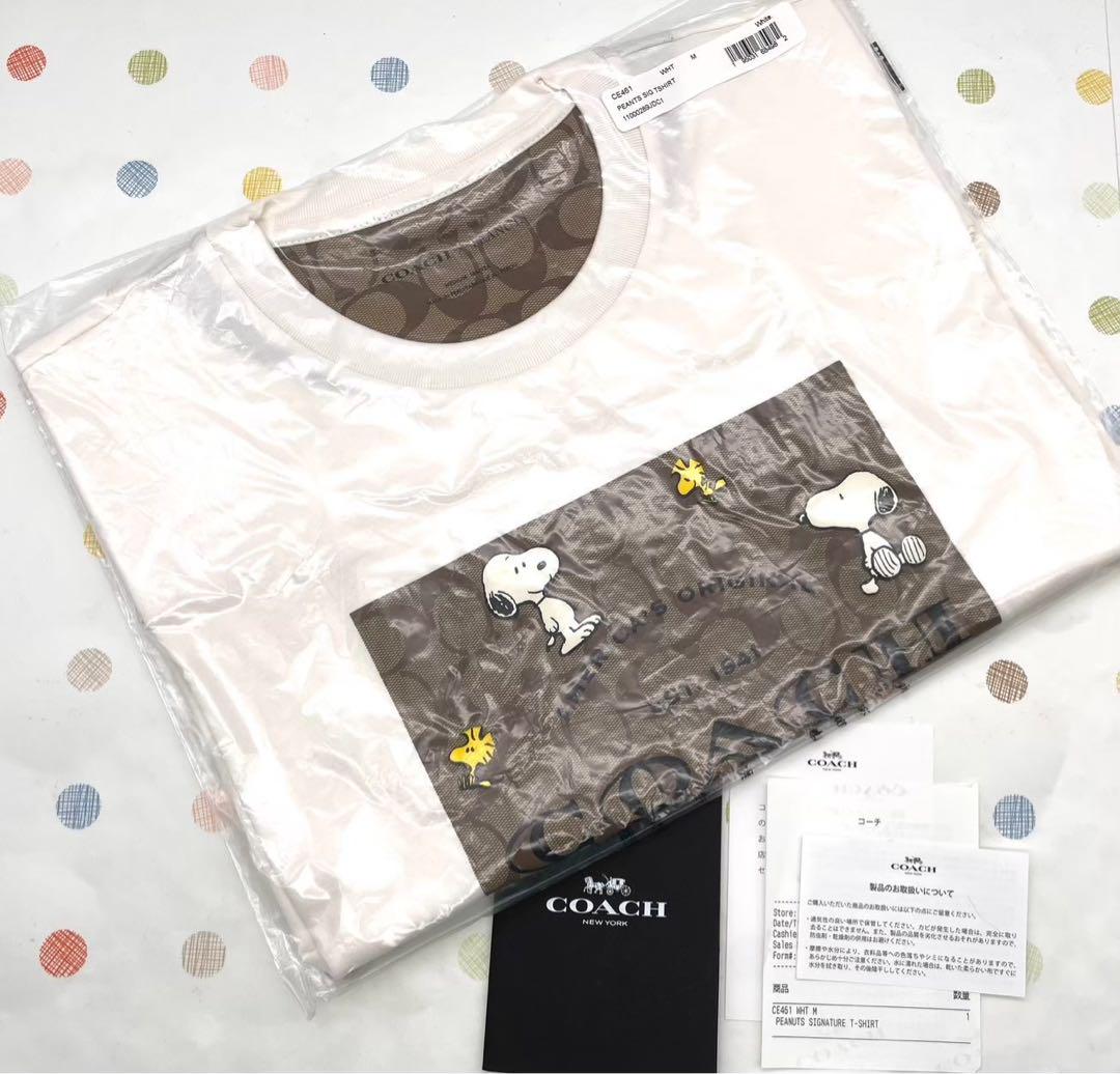新品 未使用 COACH コーチ  シグネチャー Ꭲシャツ ホワイト　白　　M