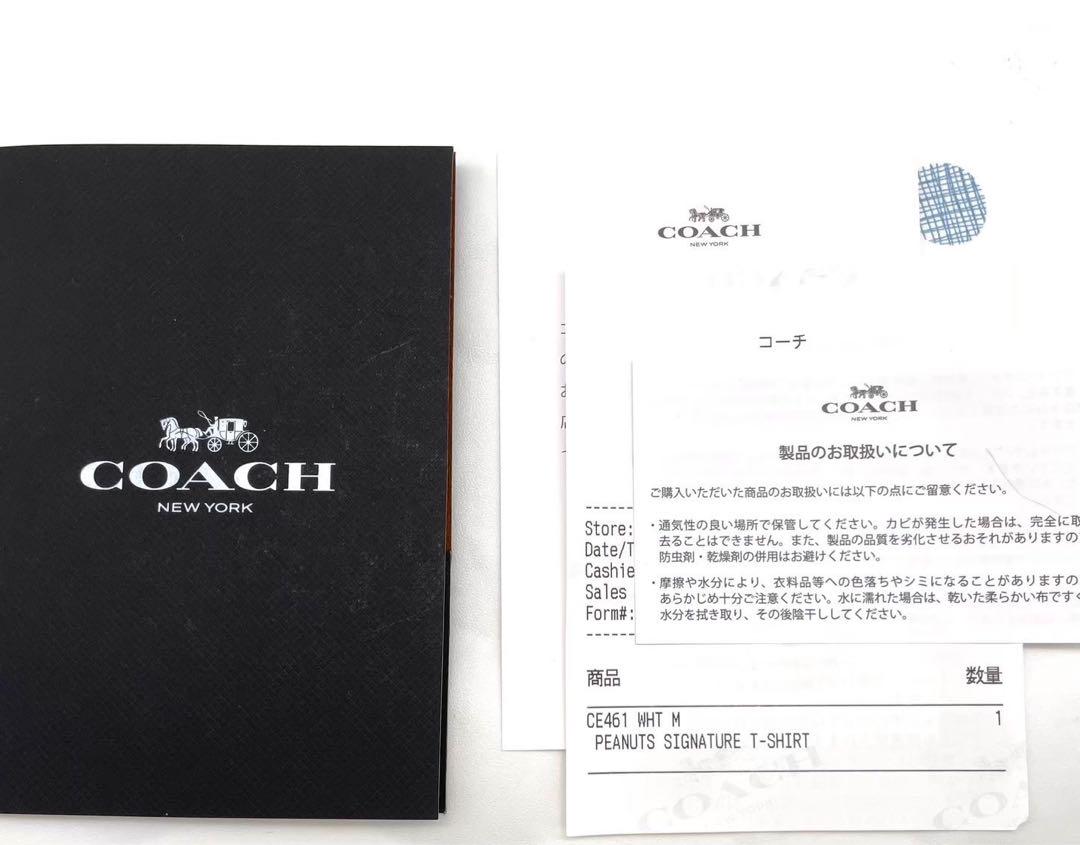 新品 未使用 COACH コーチ  シグネチャー Ꭲシャツ ホワイト　白　　M