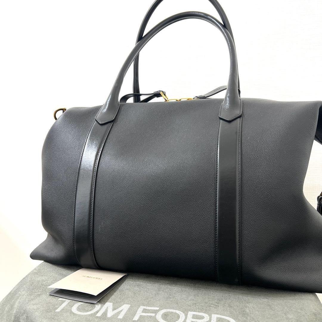 TOM FORD トムフォード レザー 2WAY ボストンバッグ ブラック