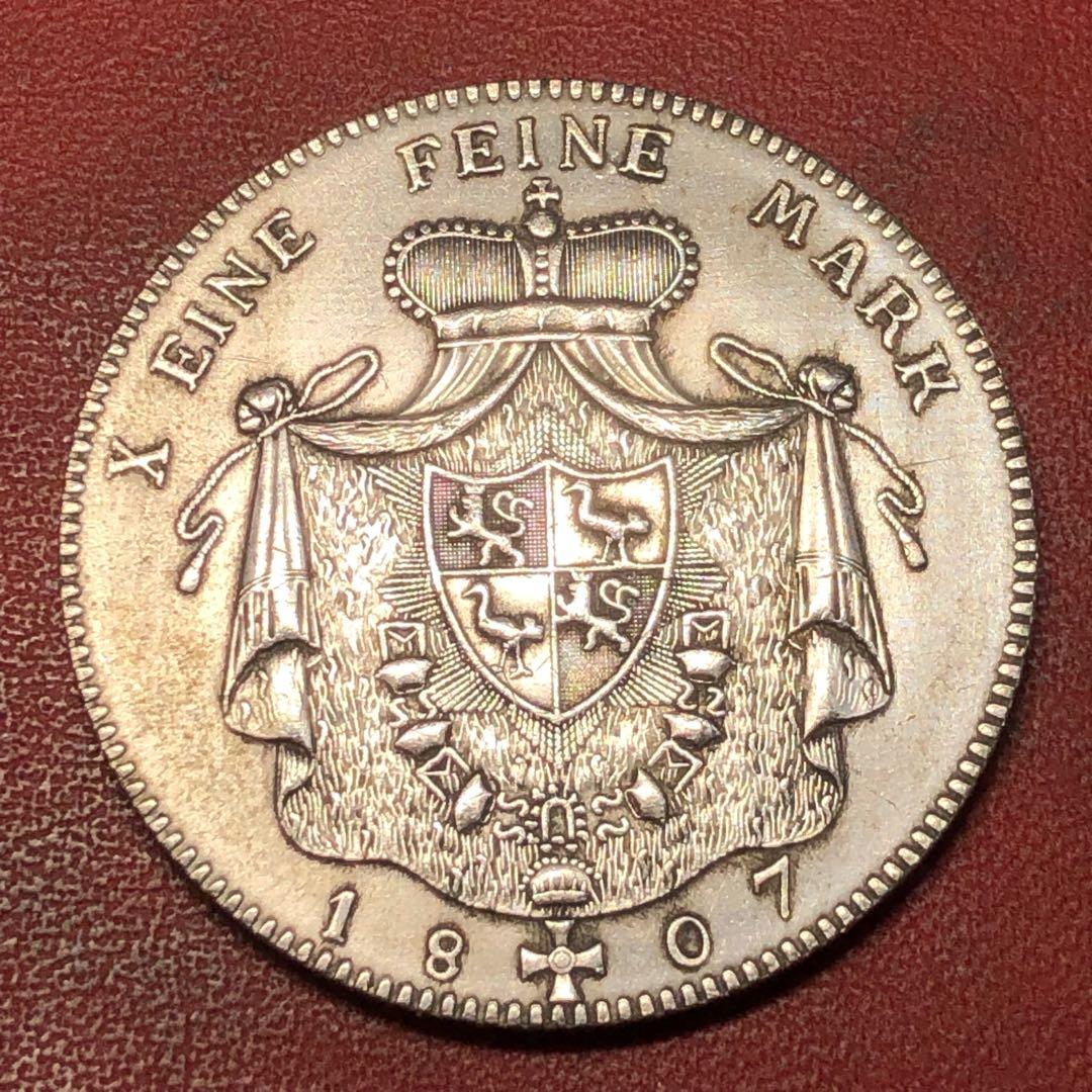 1807年　フレデリク6世　ノルウェー連合王国　銀貨 硬貨 古銭 貿易銀 コイン