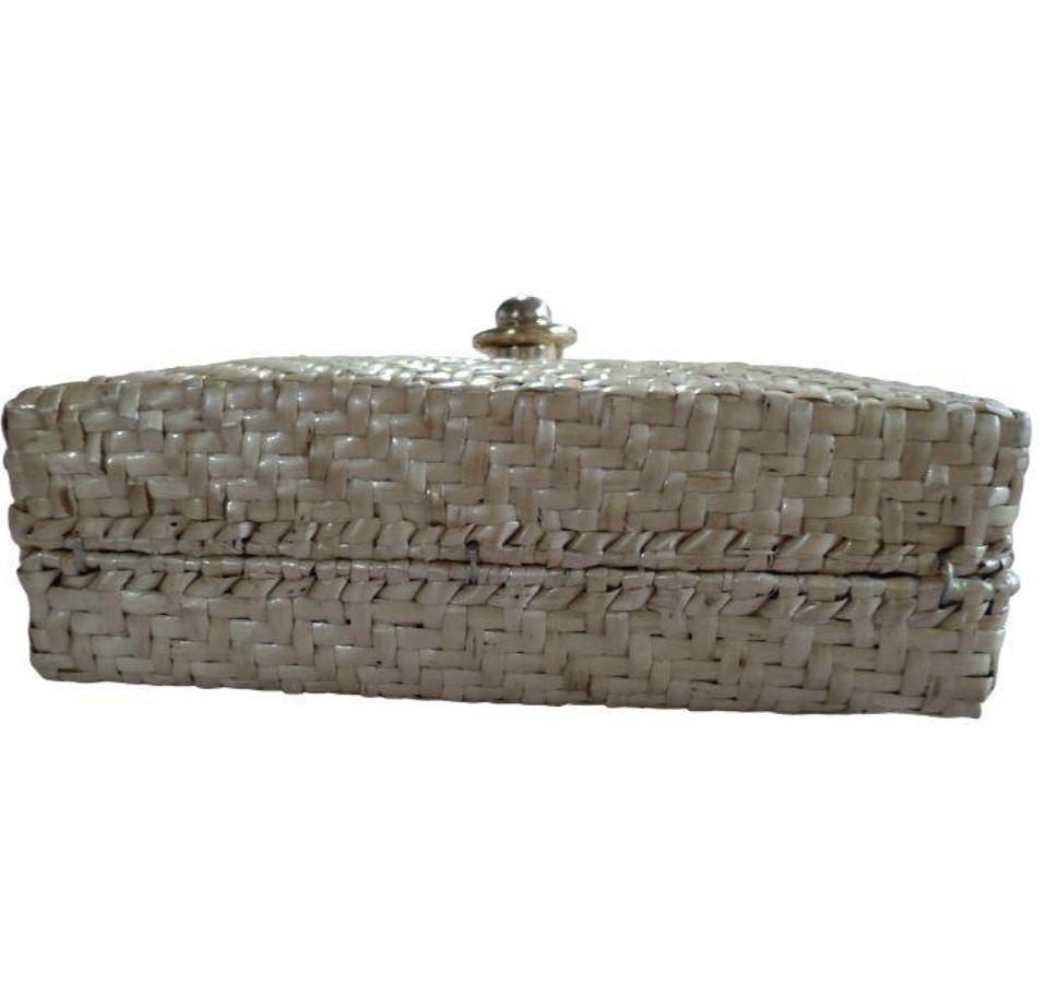 美品 ラタン チェーンショルダーバッグ カゴバッグ 斜めかけ