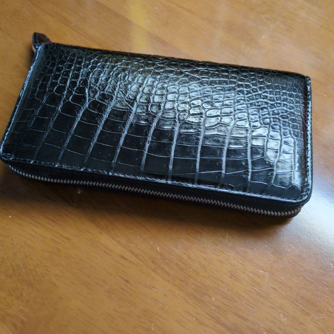 クロコダイルラウンドファスナー長財布