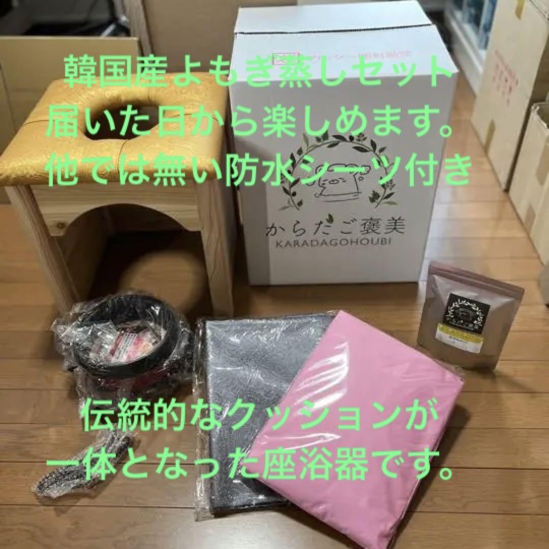 韓国産よもぎ蒸し座浴器セットクッション一体型（説明書付き）