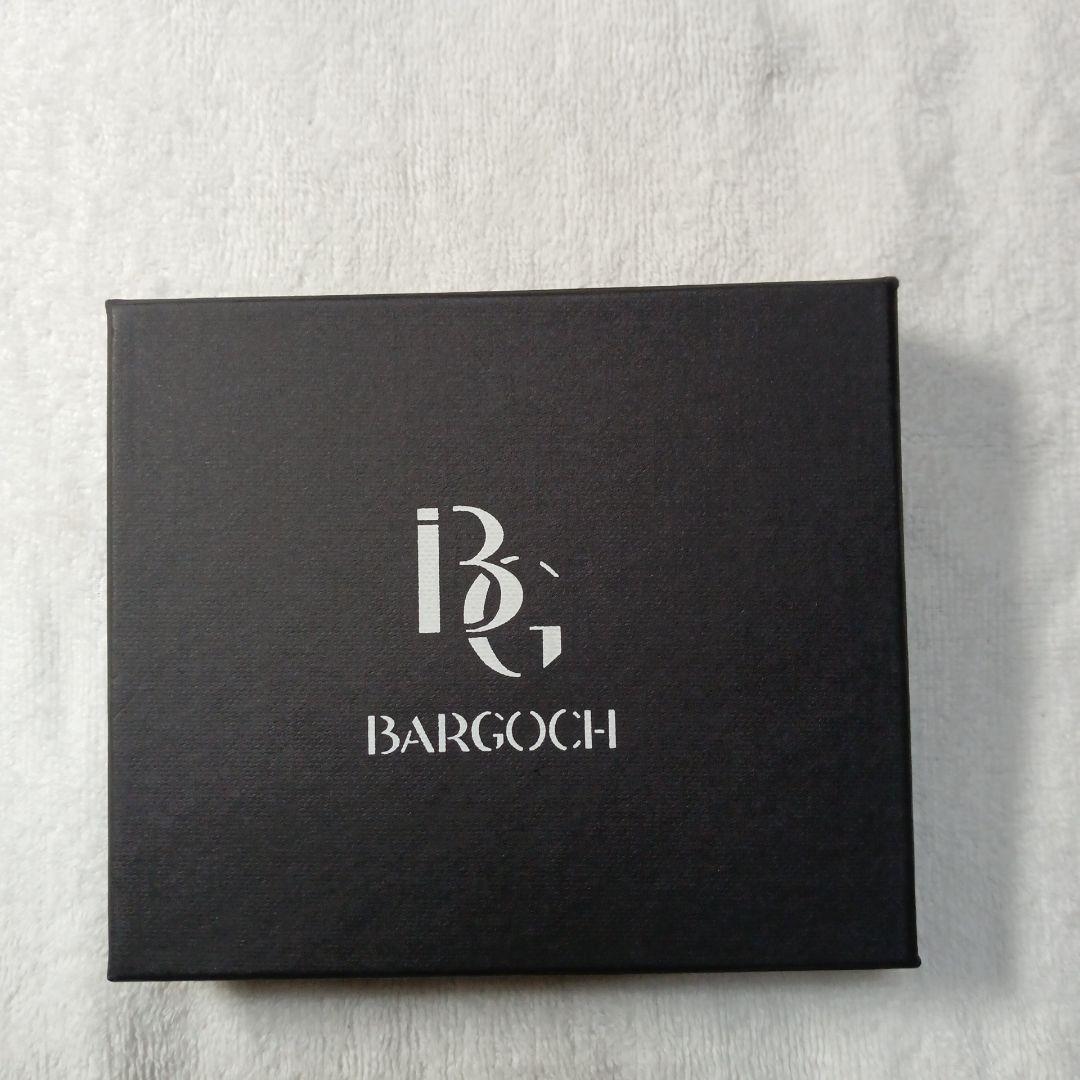 イタリア製【本革】牛革BARGOOCH 二つ折り財布 ブラック、完全新品未使用品