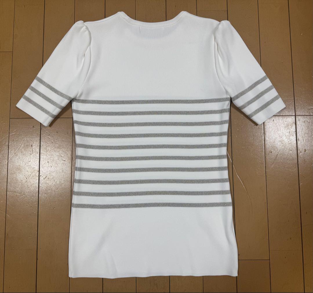 BORDERS at BALCONY ボーダーサマーレーヨンニット シルバー38