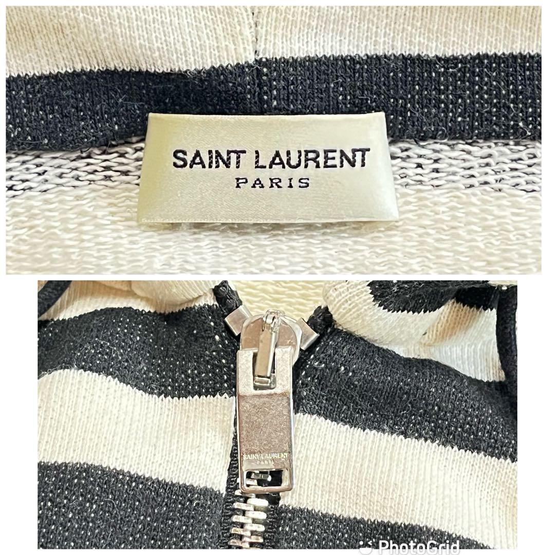 SAINT LAURENT サンローラン ボーダージップアップパーカー S