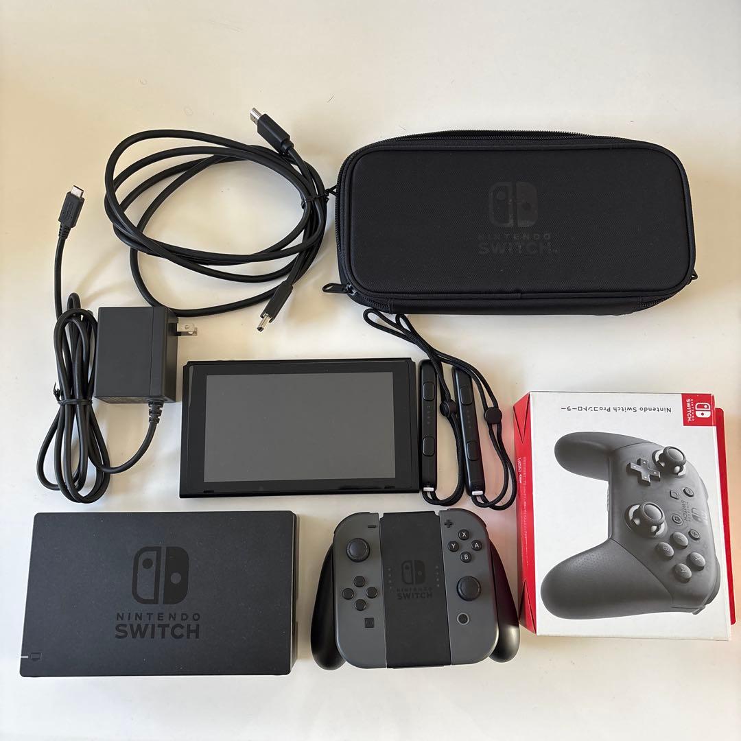 Nintendo Switch 本体 グレー ケース proコン おまけ付き