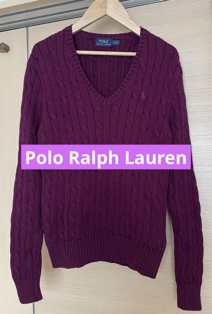 Polo Ralph Lauren Vネックコットンケーブルニット
