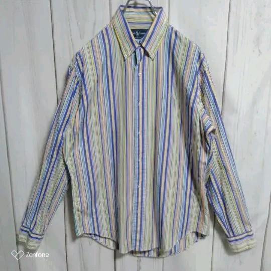 RALPH LAUREN 刺繍 長袖 マルチカラー ストライプ BD シャツ - rehda.com RALPH LAUREN 刺繍 長袖 マルチカラー ストライプ BD シャツ - rehda.com