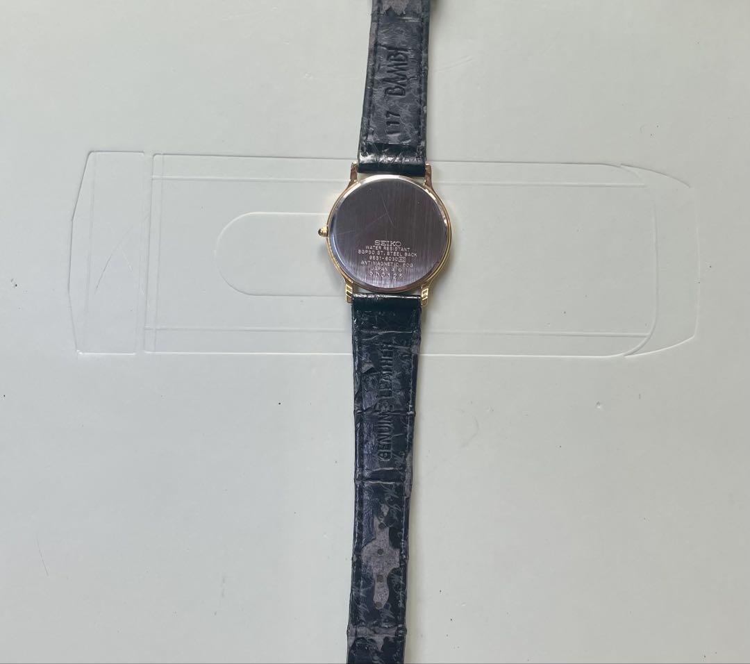 SEIKO Dolce ゴールド/ホワイト レザー腕時計