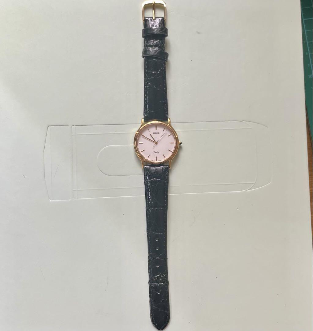 SEIKO Dolce ゴールド/ホワイト レザー腕時計