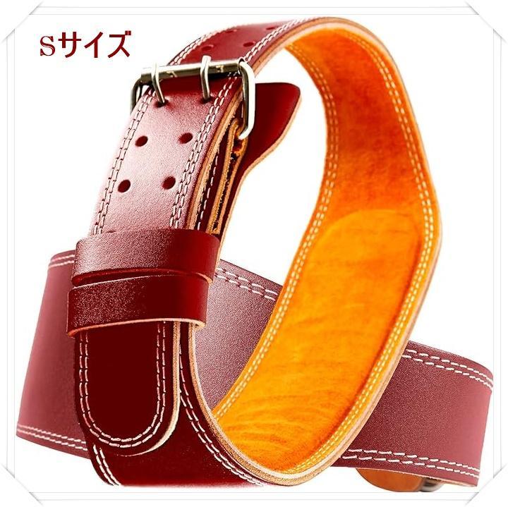 New✨パワーベルト　レザー　筋トレ　ブラウン　Sサイズ