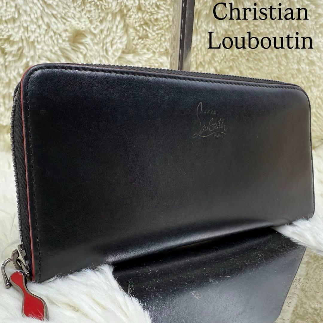 ✨美品✨クリスチャン ルブタン 長財布 ラウンドファスナー 黒 レザー 金ロゴ