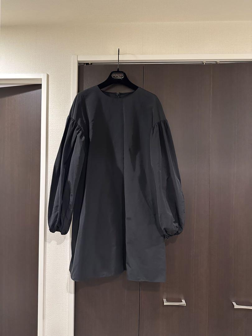 Valentino ヴァレンティノ タフタ バルーン ワンピース 黒 38