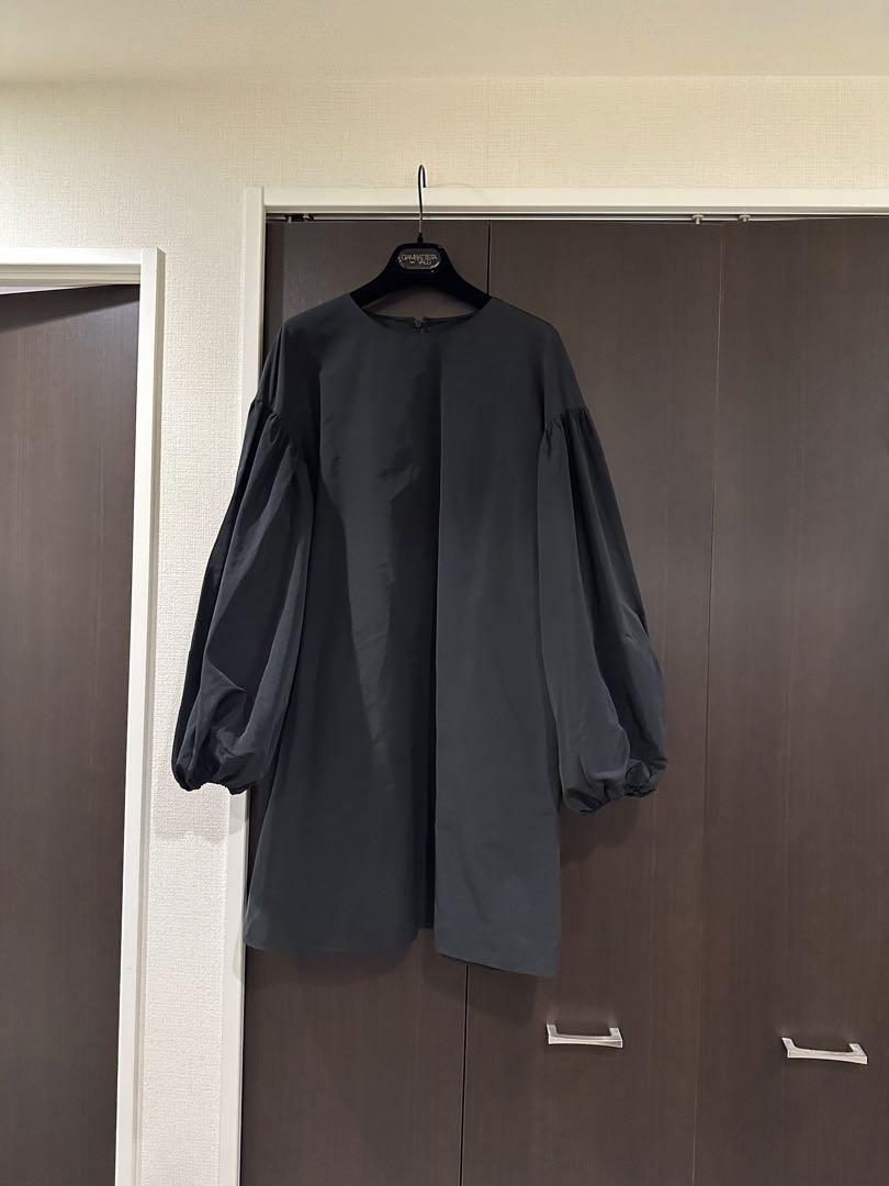 Valentino ヴァレンティノ タフタ バルーン ワンピース 黒 38