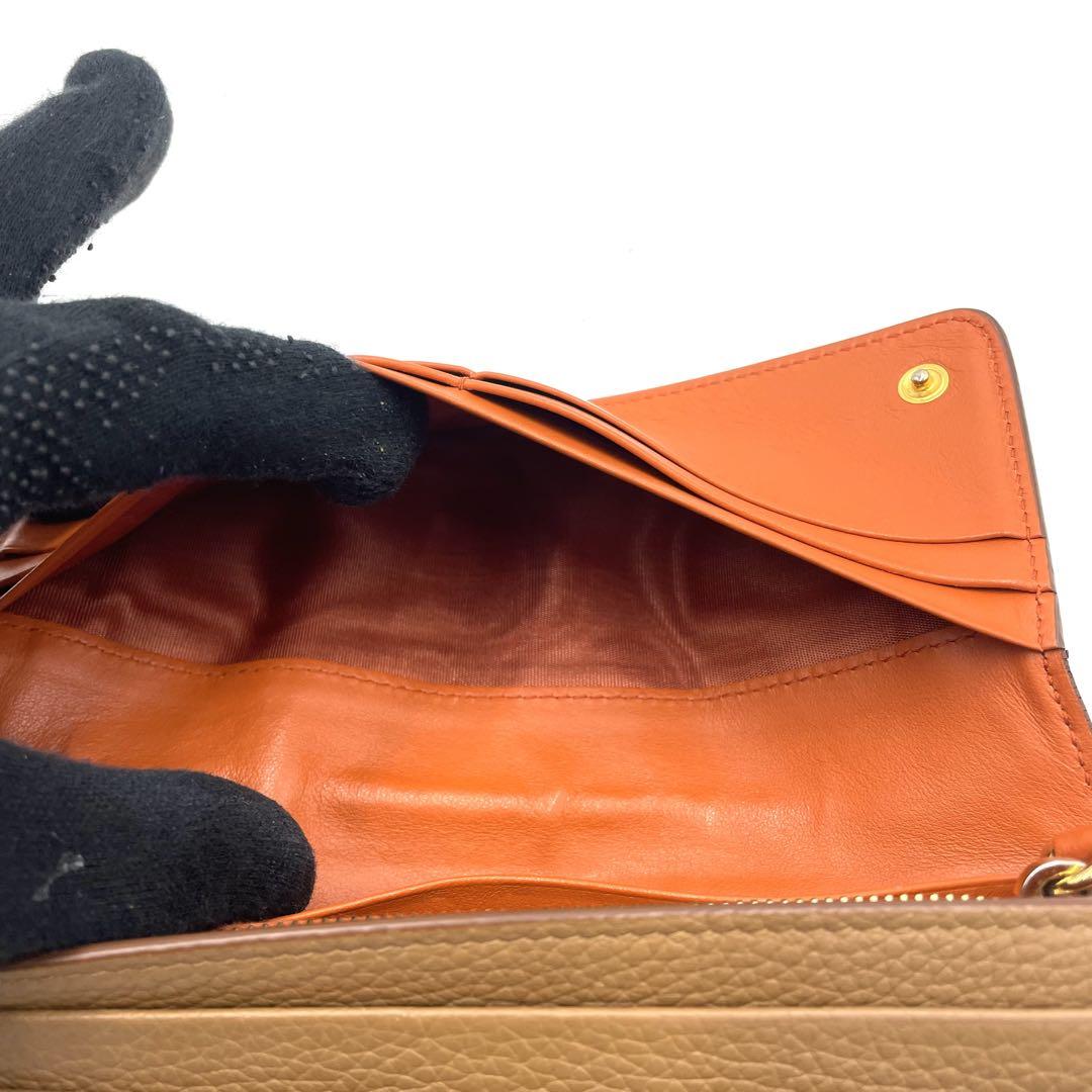 【美品】プラダ　長財布　ゴールド金具　ロゴ　ヴィッテロレザー　キャメル