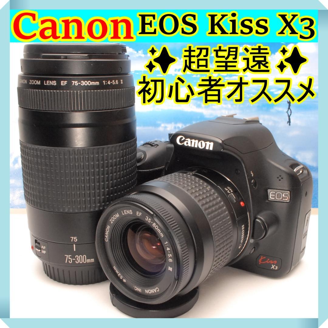 ✨お買い得セット✨キヤノン EOS Kiss X3 ダブル 超望遠 初心者