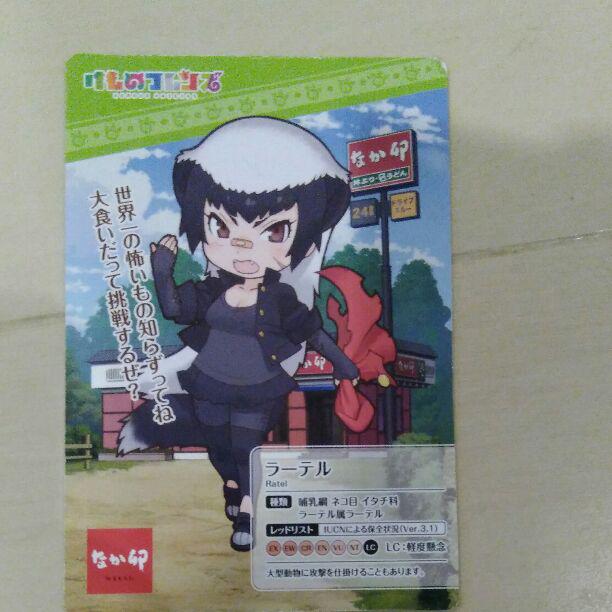 けものフレンズなか卯コラボカード イリエワニ ラーテル オオアリクイ メルカリ