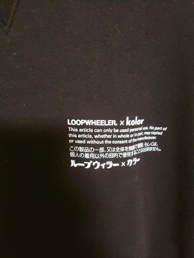 品質保証 LOOPWHEELER✖️Kolor ブラック XL 両面プリント T4XQ9-m69940006538 HOT人気SALE