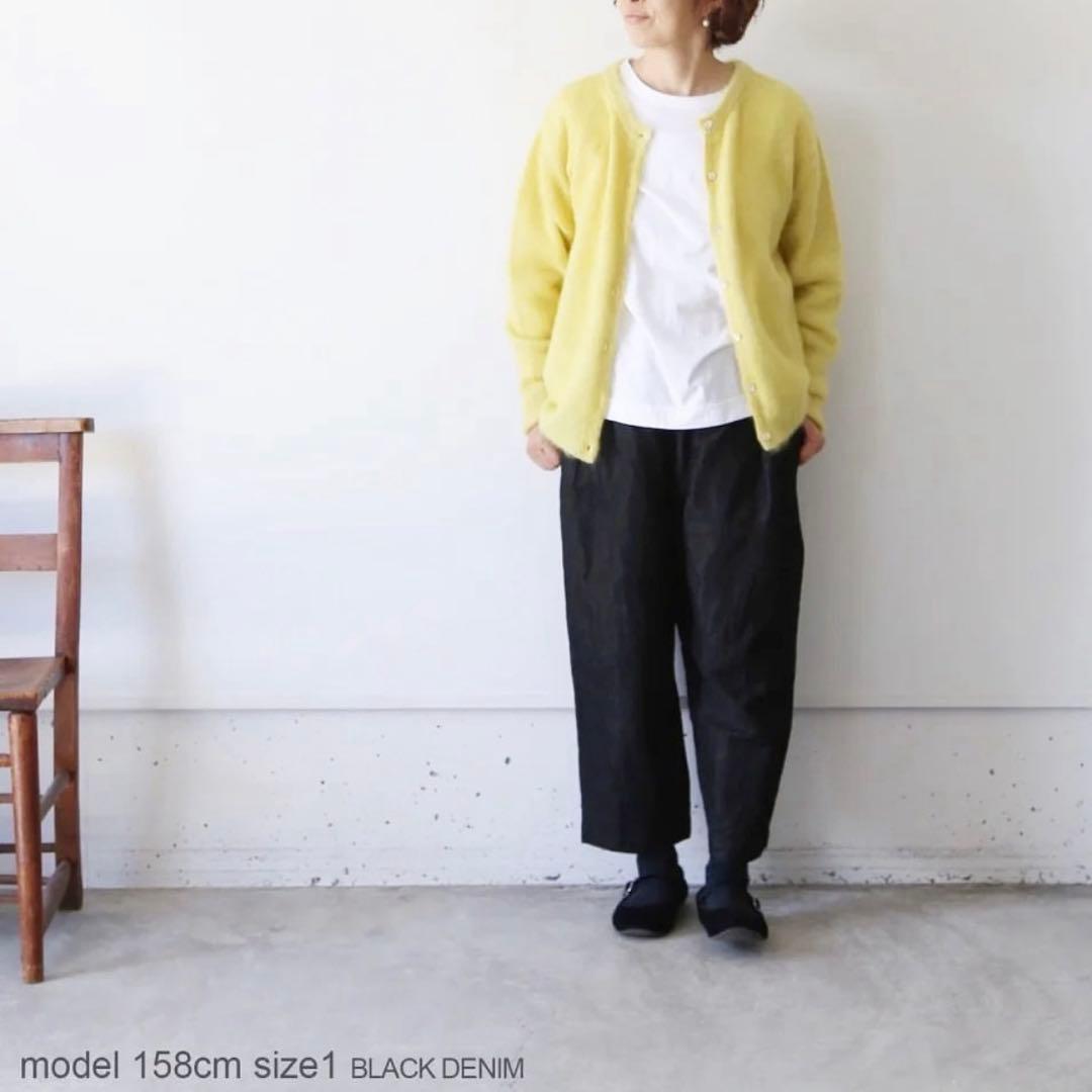 アトリエアンワン　リネンデニムボールパンツ　黒