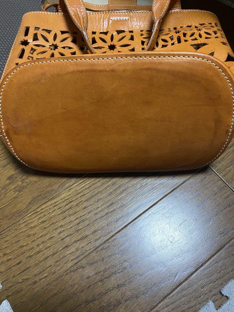 genten カットアウトフラワーレザーバッグ