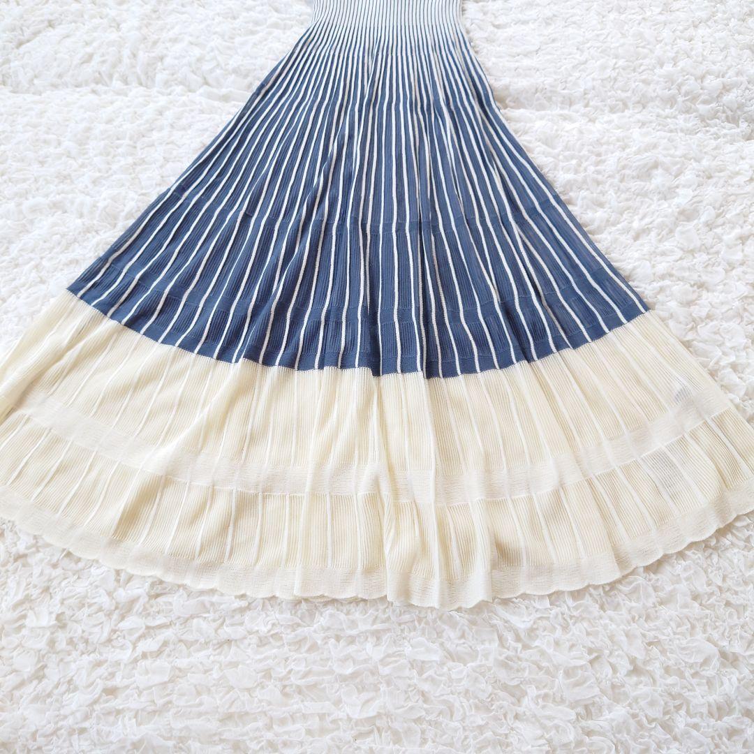 【未使用】eimyistoire　プリーツ　オフショル　ニットワンピース　ロング