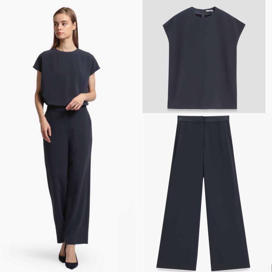 【信頼】 theory luxe 24SS ウォッシャブルパンツセットアップグレー38 パンツ