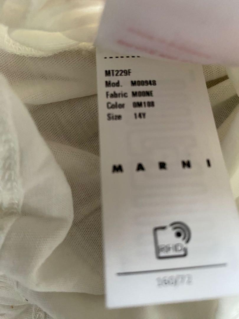 大人もOK！MARNI ホワイト ロゴ Tシャツ 14Y