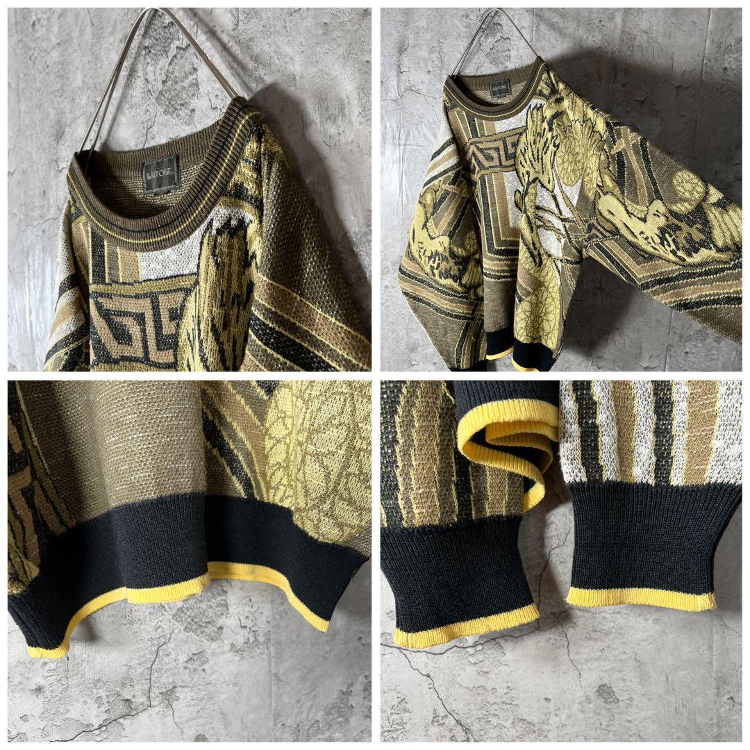 人気Lサイズ ★薄手ニット リネン 総柄 雰囲気抜群 マルチカラー 太アーム 人気Lサイズ ★薄手ニット リネン 総柄 雰囲気抜群 マルチカラー 太アーム