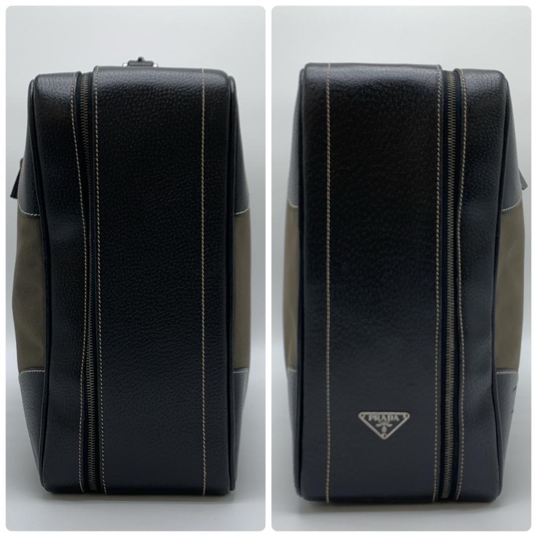 プラダ キャンバス レザー カデナ カナパ トラベルバッグ 　ボストン　カーキ