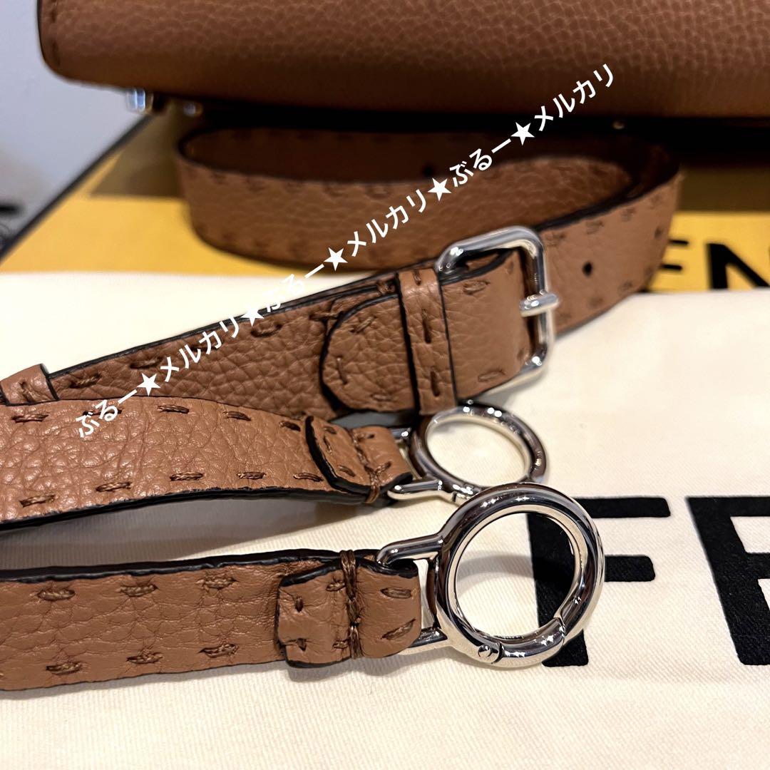 新品★FENDI ピーカブー セレリア ブラウン ミディアム ミニ 茶色