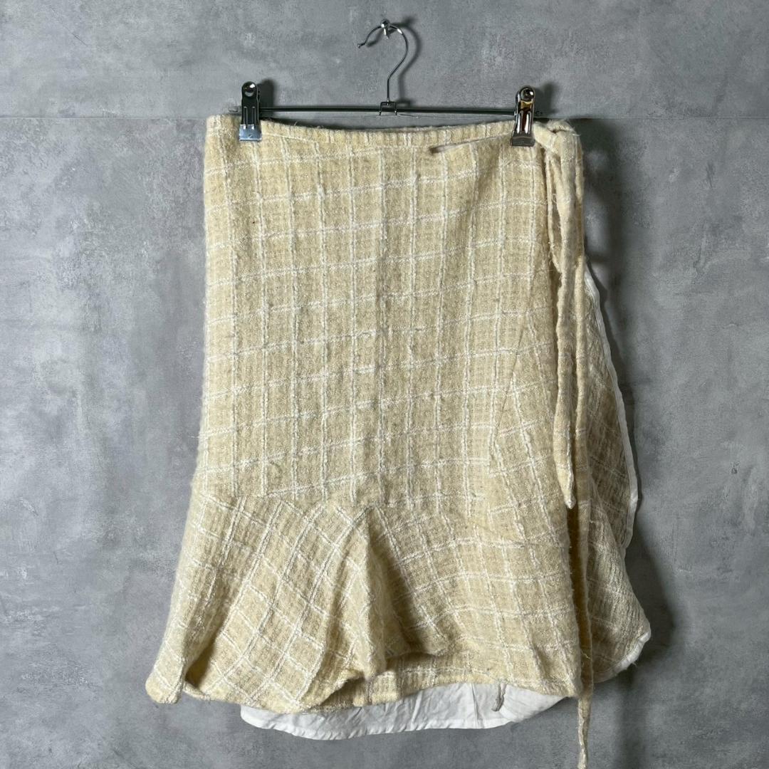 【絶品】 tricot コムデギャルソン メルカリ - N816 スカート ラップ ツイード スカート