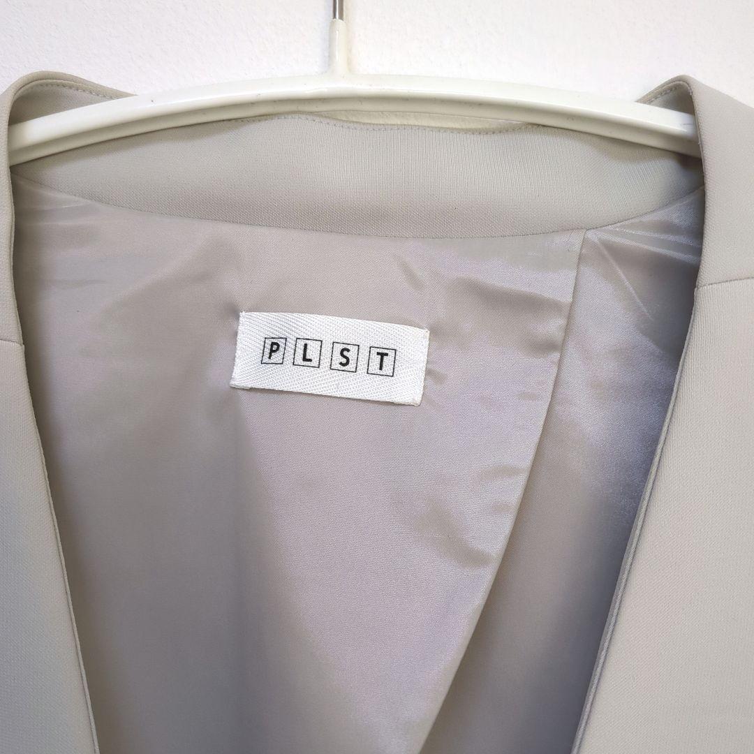 【美品✨】PLST ノーカラージャケット グレー　L
