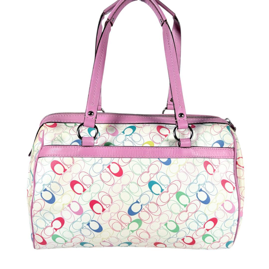 COACH】コーチ ポーチ ミニバッグ ボーダー カラフル マルチ