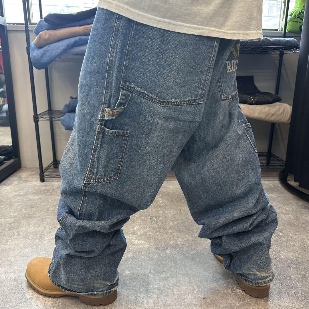 BIGサイズ46 ROCA WEAR 極太バギー ヒップホップ デニムパンツ