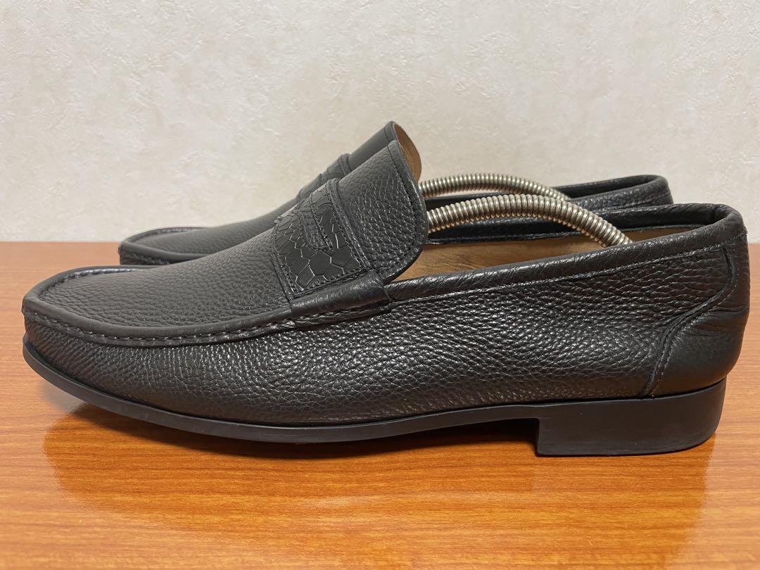 MAGNANNI【マグナーニ】黒 レザー ローファー クロコ型押し