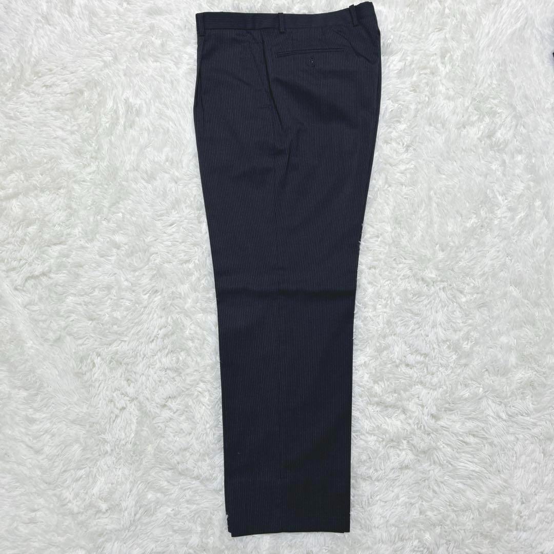 大きい Savile Row スーツセット AB7 黒　ストライプ　XL