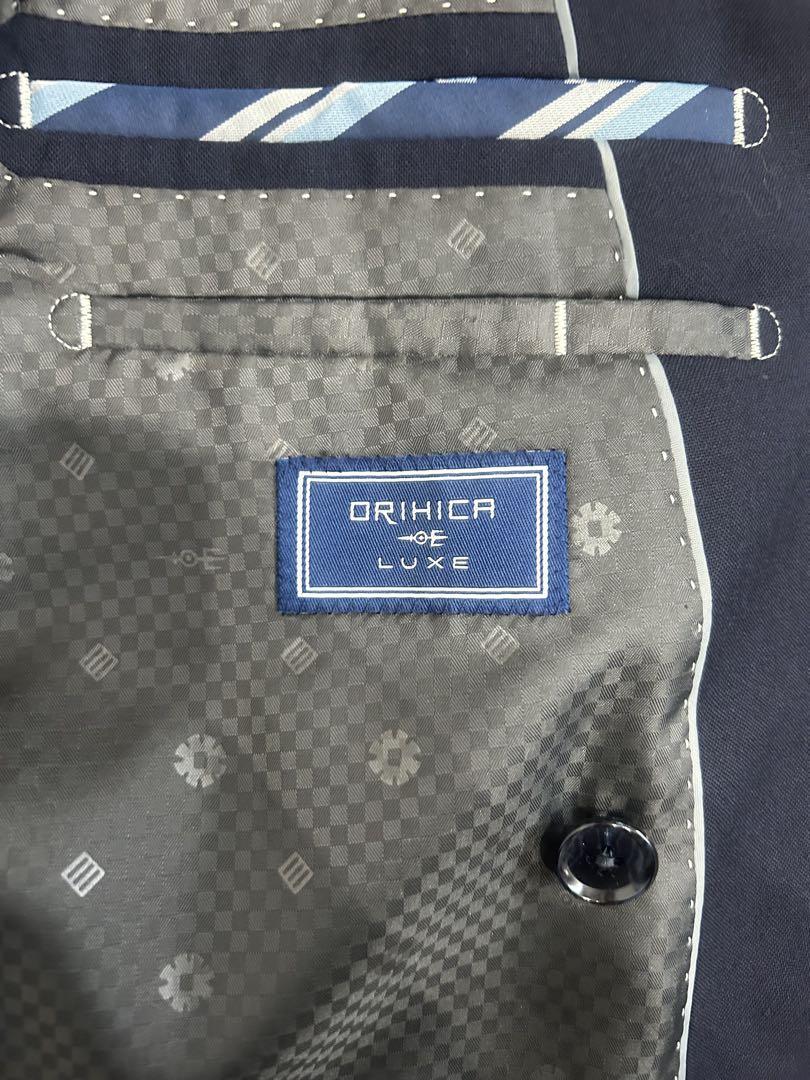 ORIHICA ネイビー ダブルブレスト ブレザー - メルカリ