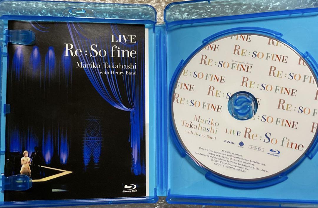 髙橋真梨子/LIVE Re:So Fine　Blu-ray　ブルーレイ