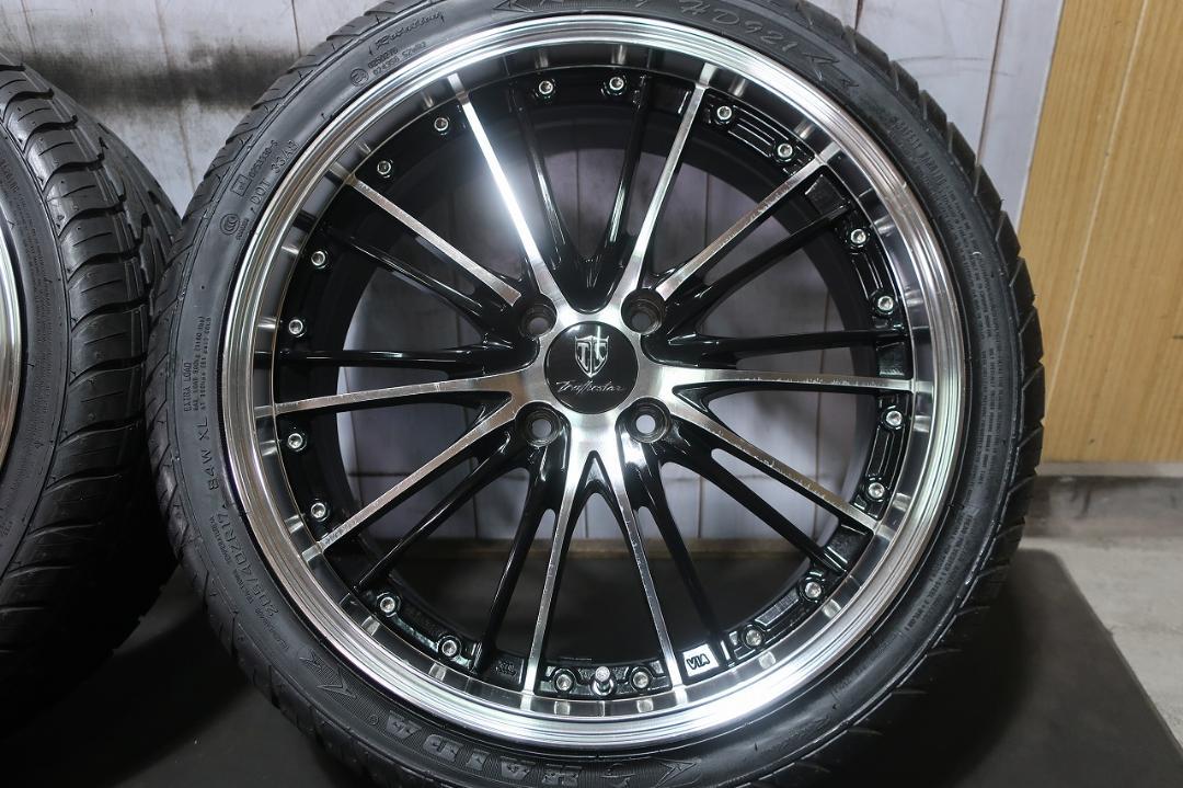 トラフィックスター PCD100 4穴 バリ溝 205/40R17 ブラポリ