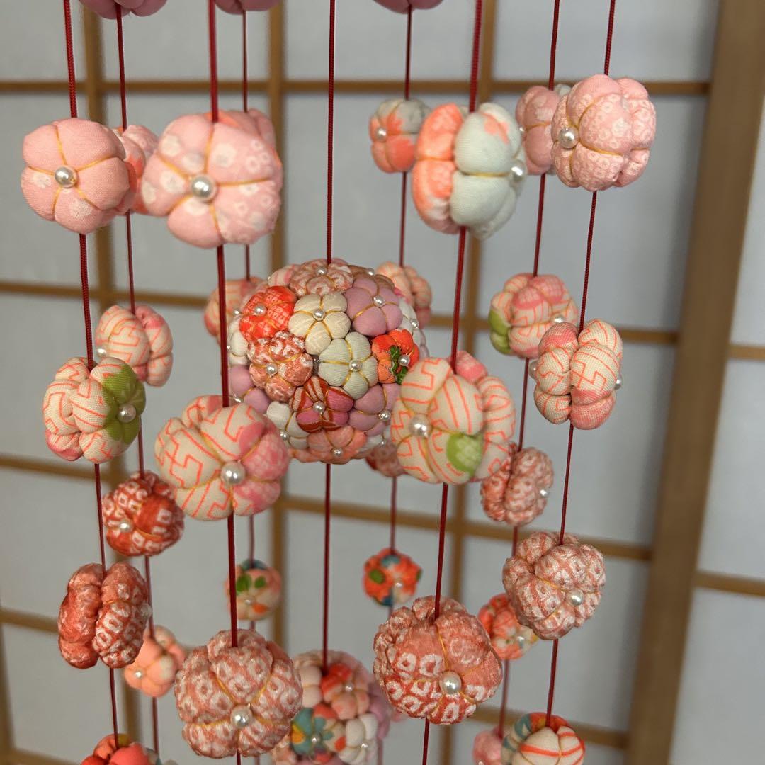吊るし飾り 彩り9連 桃色 くす玉お花⭐︎ひな祭り 正月飾り