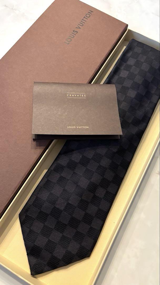 Louis Vuitton ダミエ ネクタイ ブラック - メルカリ