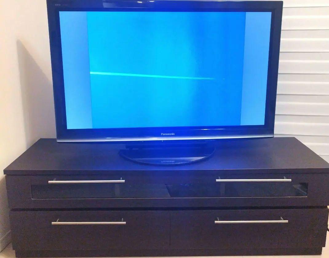 KEYUCA テレビ台 ダークブラウン 木製　引き出し付き