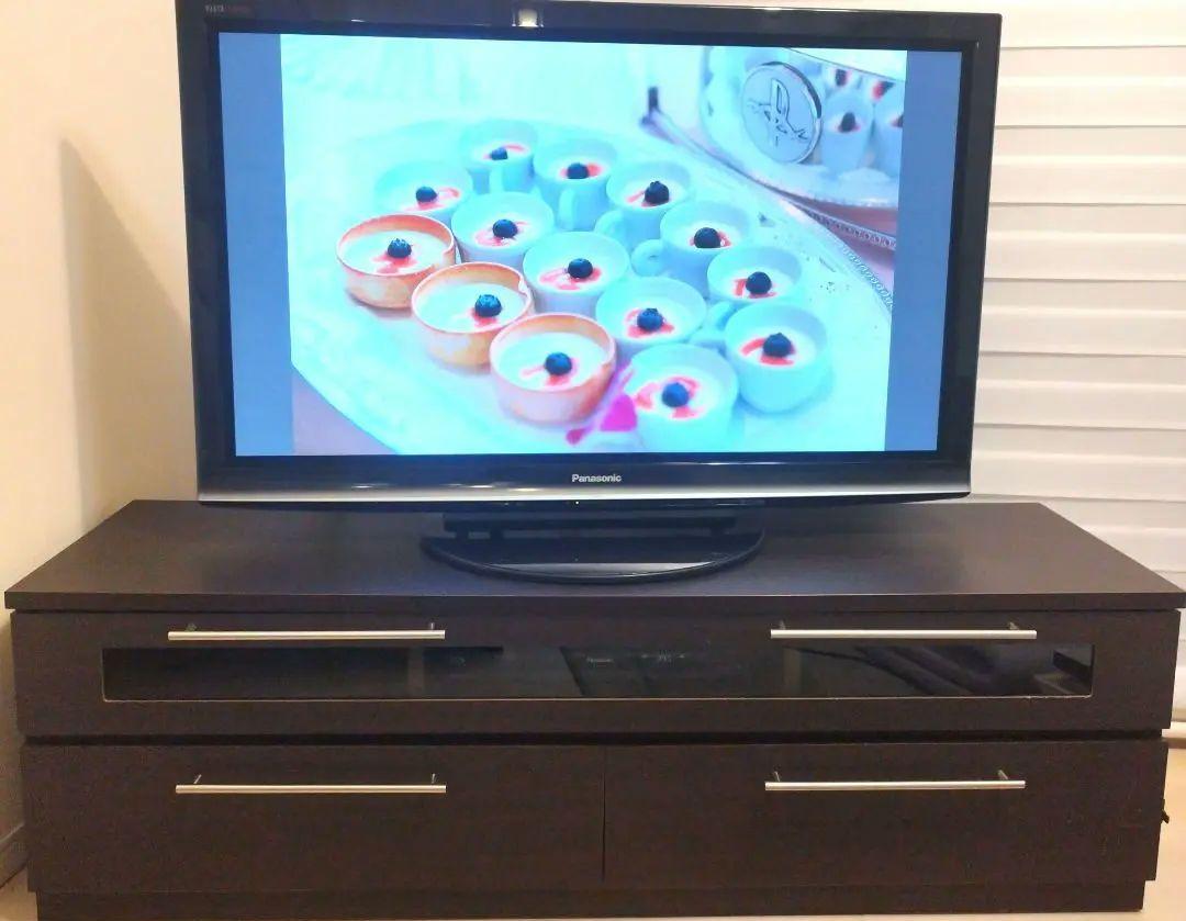 KEYUCA テレビ台 ダークブラウン 木製　引き出し付き